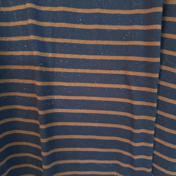 Tickled Teal Navy and Brown Striped Top - Picture 3 of 4